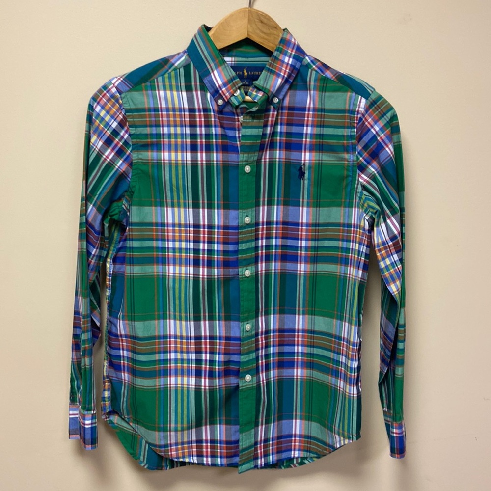 Ralph Lauren big boys plaid button down size large (14-16)